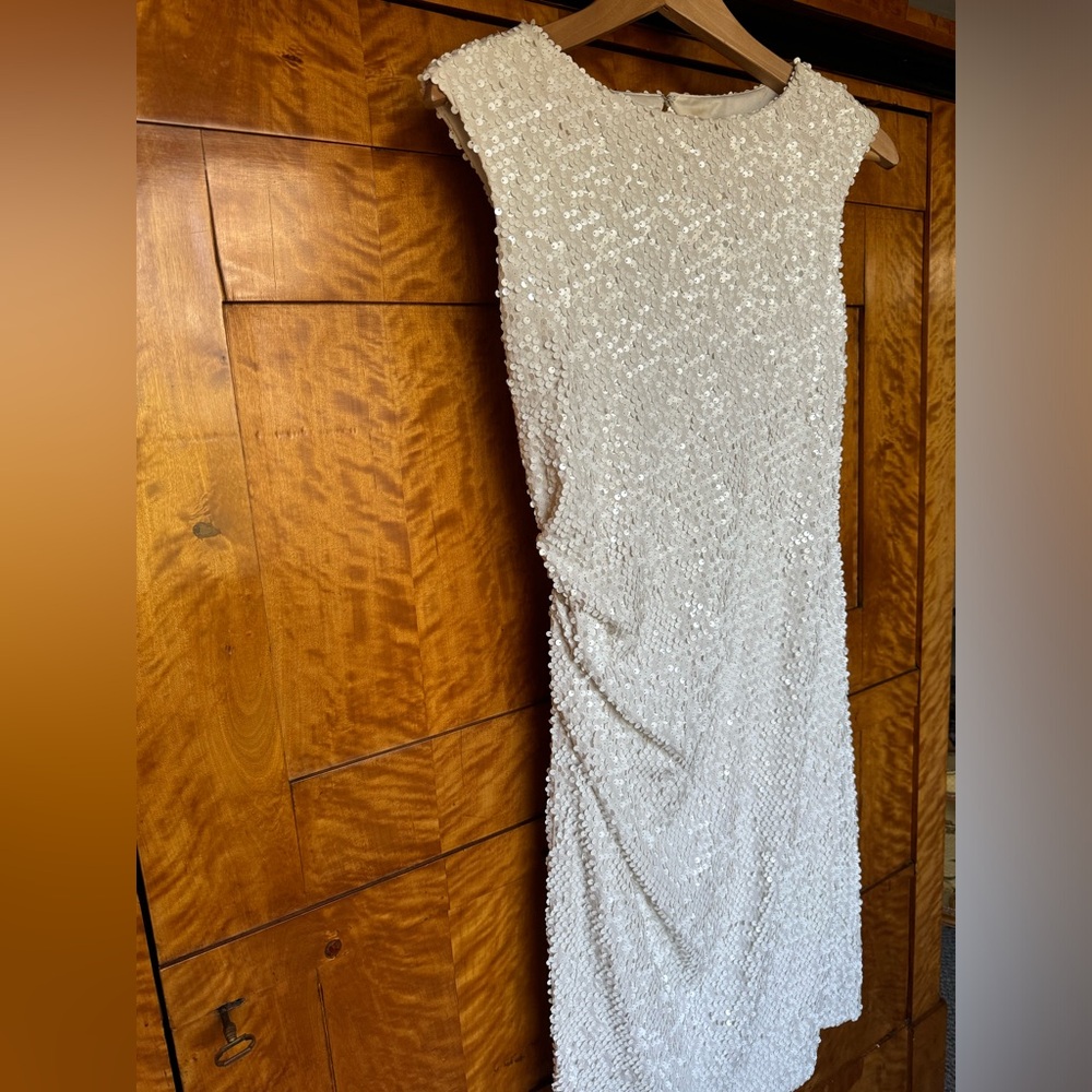 David Meister sequin stretch sheath dress size 4